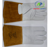 Găng tay hàn Tig, Mig da Cừu + da bò Vàng 2233 dài 34 Cm